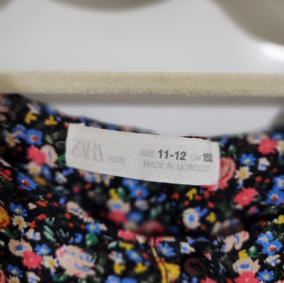 ZARA Floral Print Dress with 3/4 Sleeves, Size 11-12 Juniors - Picture 3 of 7